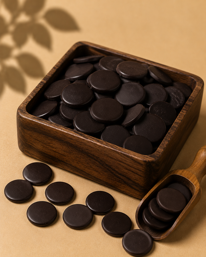 شکلات سکه ای تلخ سوربن کاله ۲۵۰ گرمی(بسته بندی فروشگاهی) (با توجه به گرمای هوا، مسئولیت هرگونه تغییر در بافت یا شکل محصول بر عهده خریدار است)
